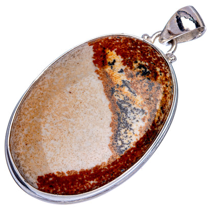 Picture Jasper Pendant 1 7/8" (925 Sterling Silver) P40265