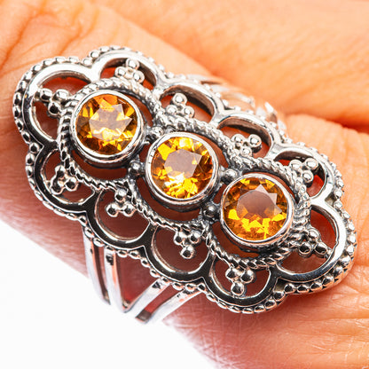 Faceted Citrine Ring Size 8.75 (925 Sterling Silver) R142231