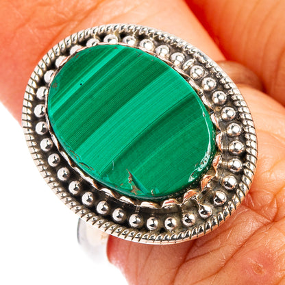 Malachite Ring Size 6.5 (.925 Sterling Silver)