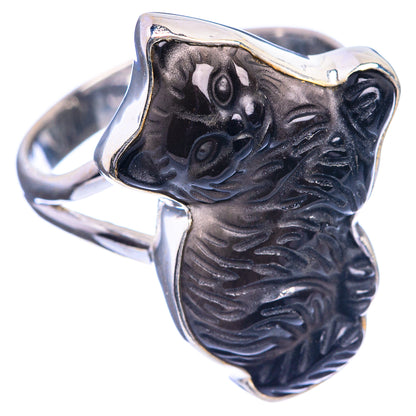Black Onyx Cat Ring Size 8.75 (925 Sterling Silver) R143100