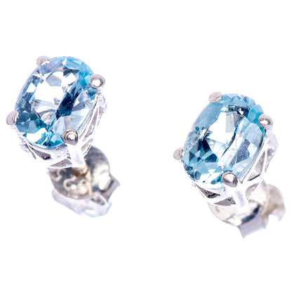 Blue Topaz EarDainty Rings 1/4" (925 Sterling Silver) E433508