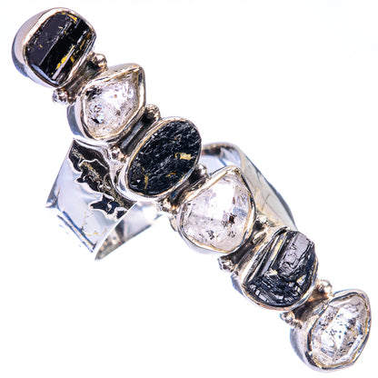 Signature Black Tourmaline, Herkimer Diamond Ring Size 7 (925 Sterling Silver) R141696