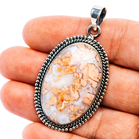 Mexican Cotton Candy Agate Pendant 2 1/4" (.925 Sterling Silver)