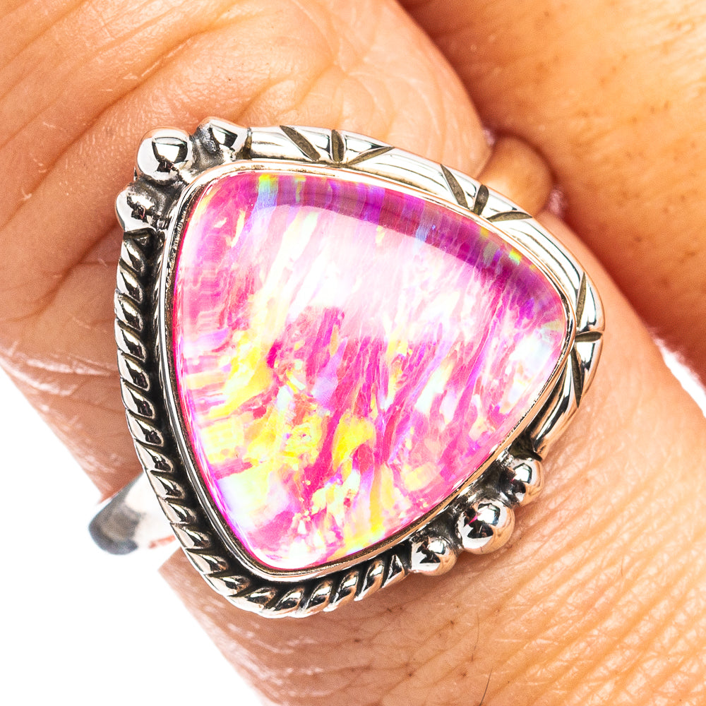 Pink Triplet Opal Ring Size 8.75 (.925 Sterling Silver)