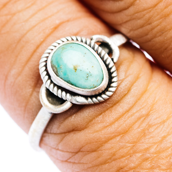 Southwestern Style Royston Turquoise Ring Size 9 (.925 Sterling Silver)