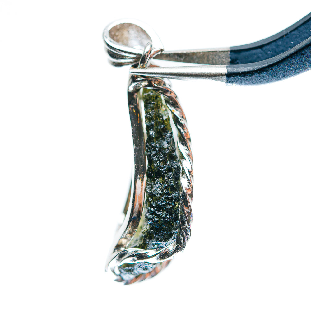 Premium AAA Czech Moldavite Pendant 1 1/2" (.925 Sterling Silver)