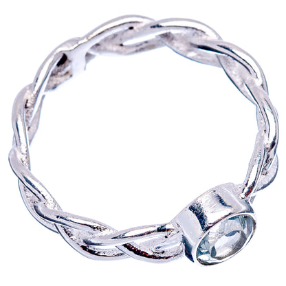 Blue Topaz Dainty Ring Size 6.5 (.925 Sterling Silver)