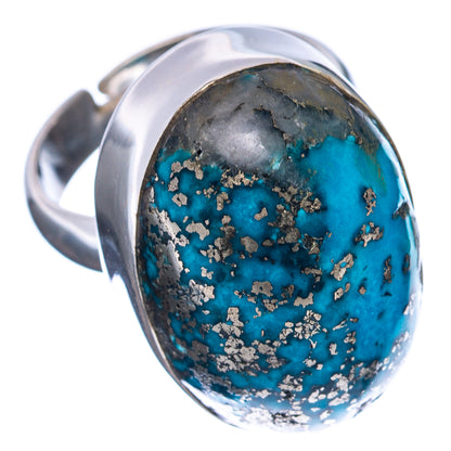 Premium Persian Turquoise Ring Size 6 Adjustable (.925 Sterling Silver)