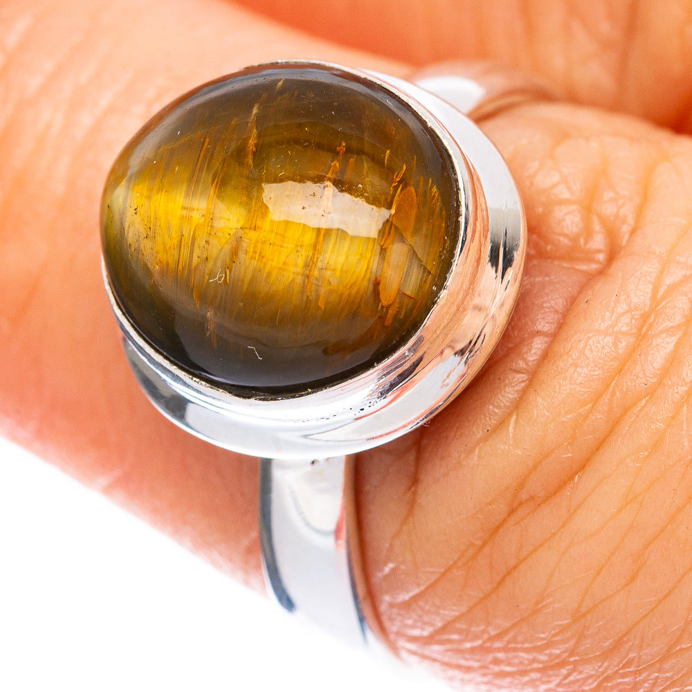Tiger Eye Ring Size 7.25 (925 Sterling Silver) R1956