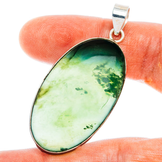 Premium Nephrite Jade Pendant 2 1/8" (.925 Sterling Silver)