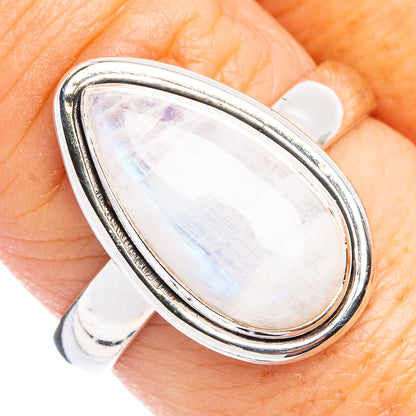 Rainbow Moonstone Ring Size 8.5 (.925 Sterling Silver)