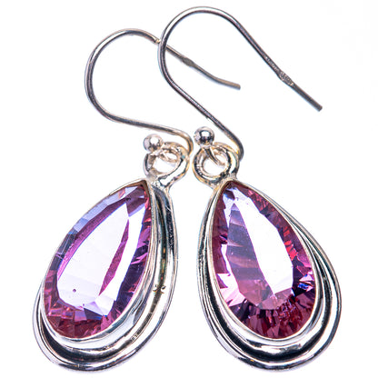 Faceted Color Change Alexandrite (Lab.) Earrings 1 3/8" (925 Sterling Silver) E432571