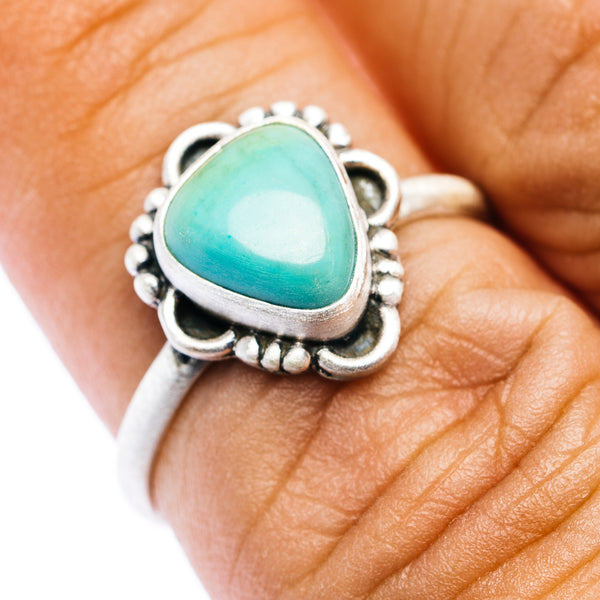 Southwestern Style Royston Turquoise Ring Size 6.75 (.925 Sterling Silver)