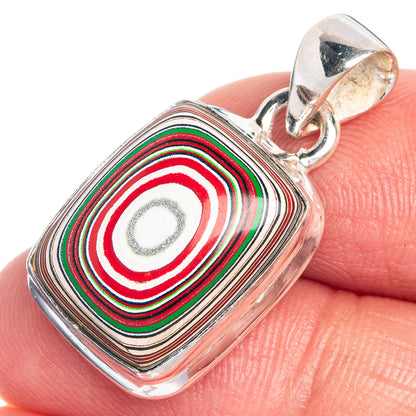 Fordite Pendant 1 1/8" (925 Sterling Silver) P39827