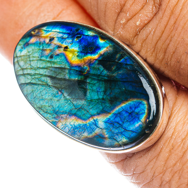 Premium Labradorite Ring Size 8 (.925 Sterling Silver)