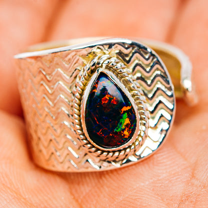 Synthetic Opal Ring Size 7 Adjustable (.925 Sterling Silver)