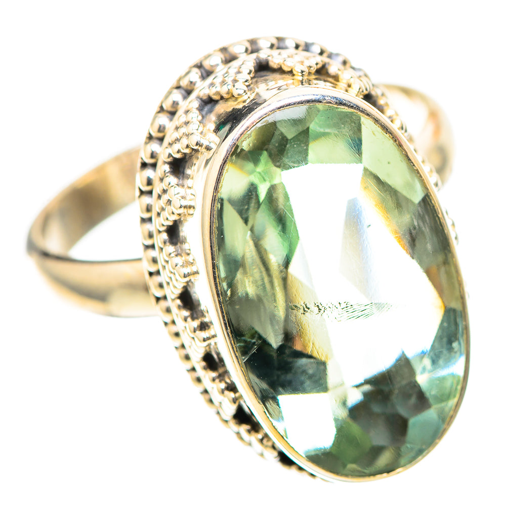 Faceted Green Amethyst 925 Sterling Silver Ring Size 11 (925 Sterling Silver) RING139394