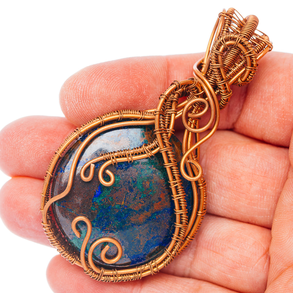 Zarinite Wire Warp Pendant 2 1/2" (Copper)