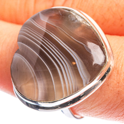 Large Botswana Agate 925 Sterling Silver Ring Size 8.5