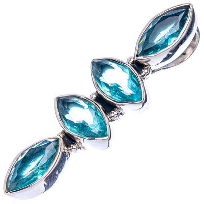 Blue Topaz Dainty Pendant 1 3/8" (925 Sterling Silver) P43575