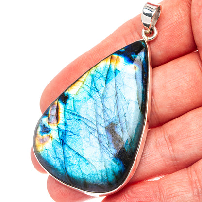 Premium Spectrolite Pendant 2 5/8" (.925 Sterling Silver)