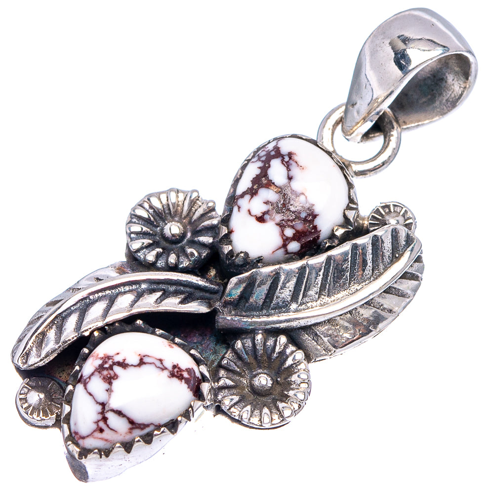 Native Style Wild Horse Jasper Pendant 1 1/2" (.925 Sterling Silver)