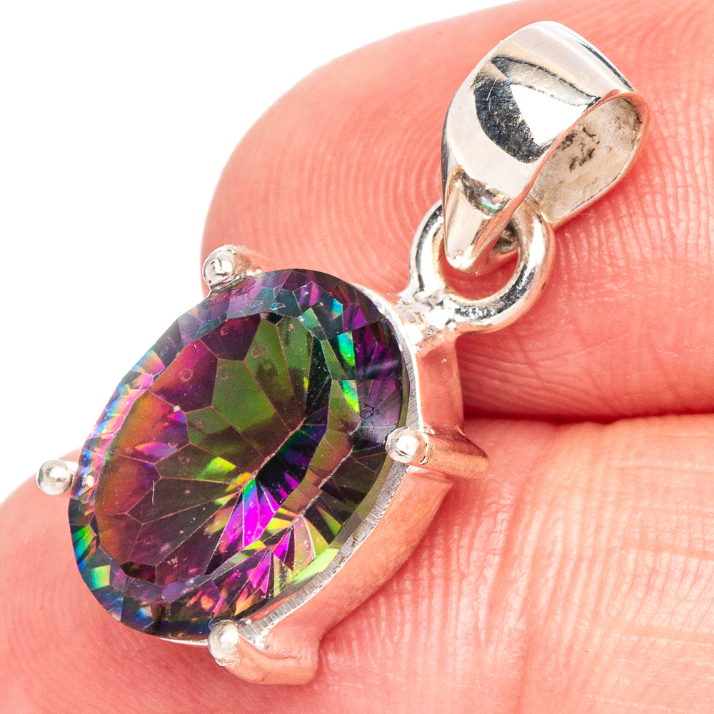 Mystic Topaz Pendant 1" (.925 Sterling Silver)