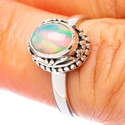 Rare Ethiopian Opal Ring Size 5.75 (925 Sterling Silver) R4329