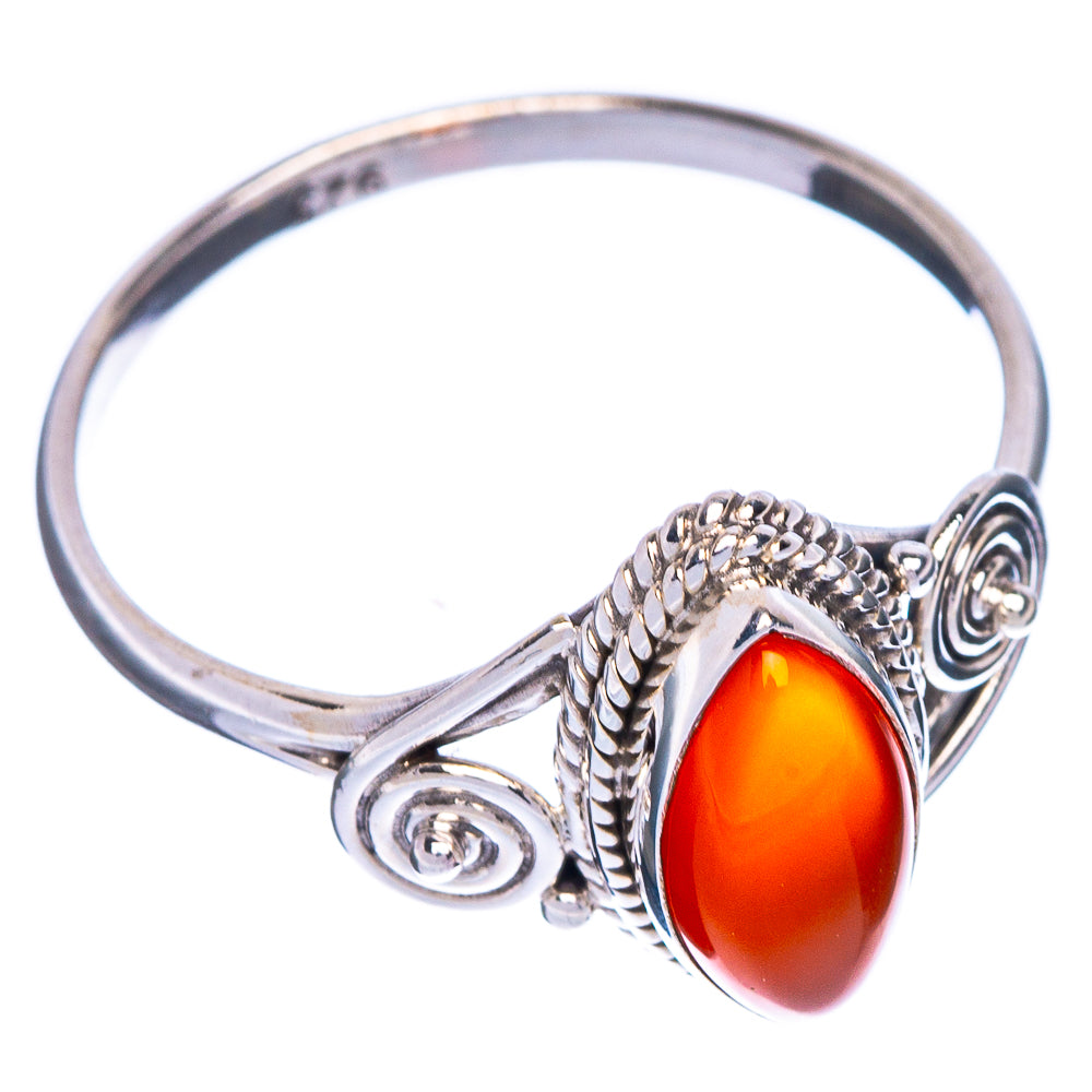 Carnelian Dainty Ring Size 8 (925 Sterling Silver) R1086