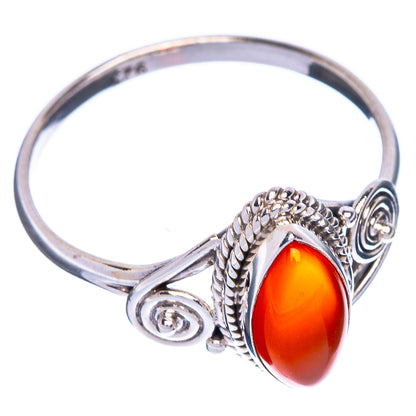 Carnelian Dainty Ring Size 8 (925 Sterling Silver) R1086