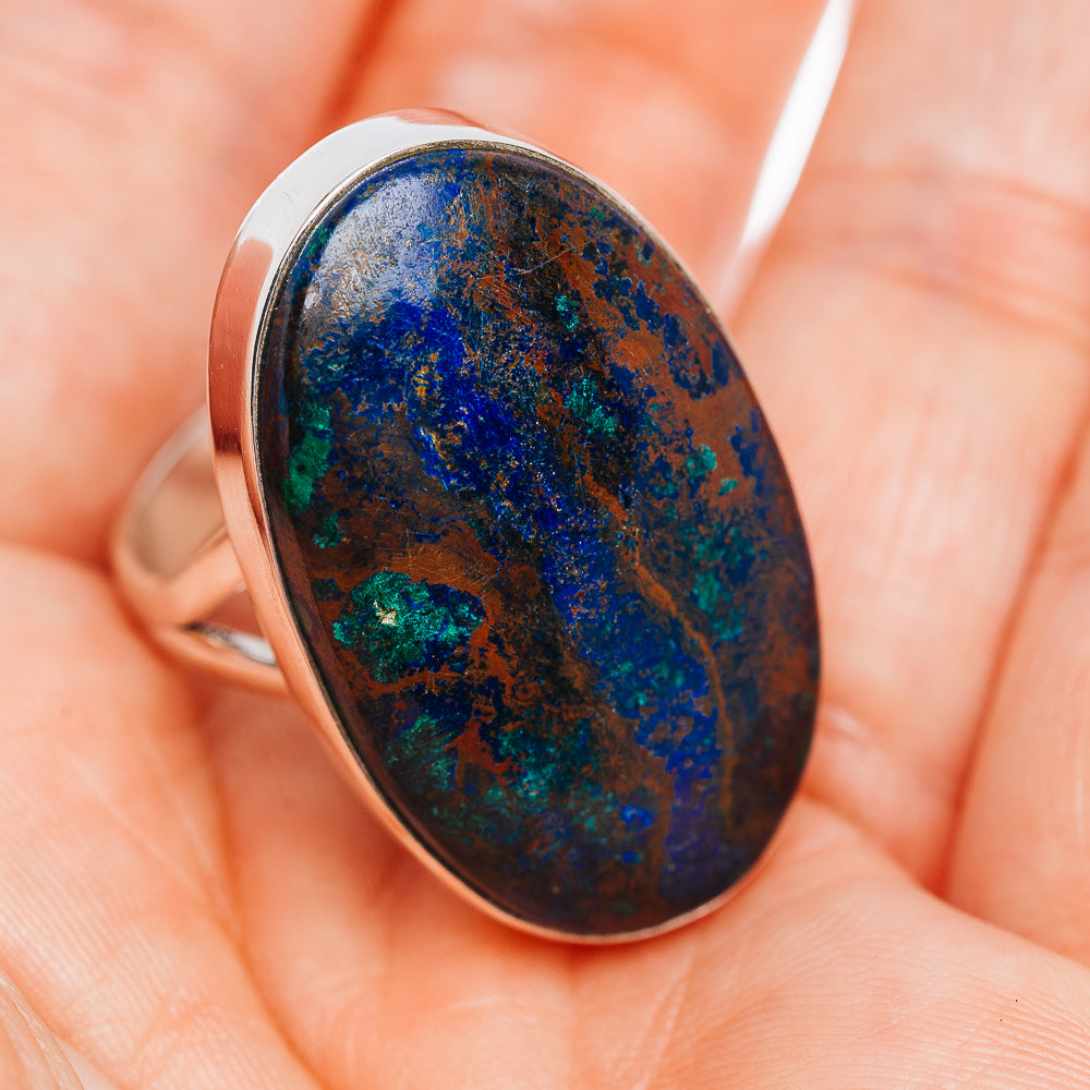 Premium Azurite Ring Size 8.5 (.925 Sterling Silver)