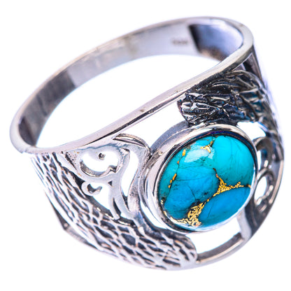 Blue Copper Composite Turquoise Ring Size 11 (925 Sterling Silver) R140877