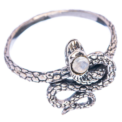 Rainbow Moonstone Snake 925 Sterling Silver Ring Size 7.75 (925 Sterling Silver) R5474