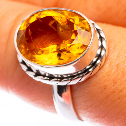 Faceted Citrine Ring Size 8 (925 Sterling Silver) R141086