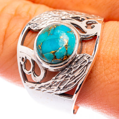 Blue Copper Composite Turquoise Ring Size 11 (925 Sterling Silver) R141324