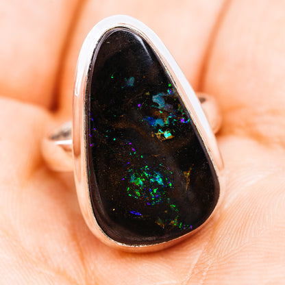 Premium Australian Boulder Opal  Ring Size 6 (.925 Sterling Silver)