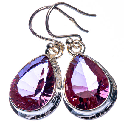Faceted Color Change Alexandrite (Lab.) Earrings 1 1/4" (925 Sterling Silver) E432539