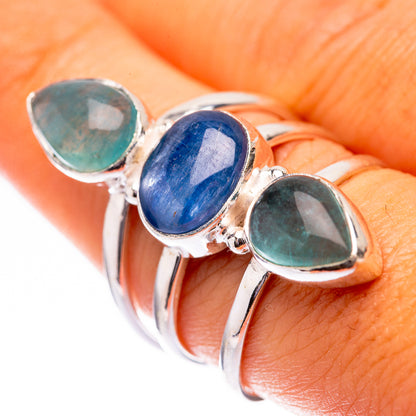 Kyanite, Blue Fluorite Ring Size 8.25 (925 Sterling Silver) R140533