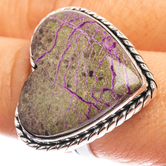 Large Stichtite 925 Sterling Silver Ring Size 7.75
