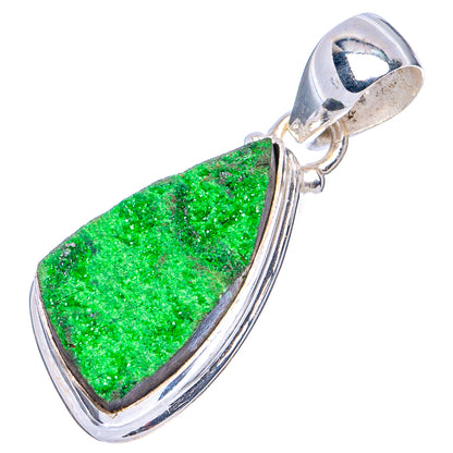 Rare Uvarovite Garnet Pendant 1 3/8" (.925 Sterling Silver)