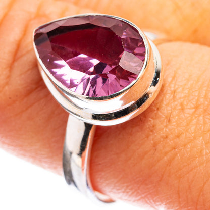 Faceted Color Change Alexandrite (Lab.) Ring Size 9 (925 Sterling Silver) R142813