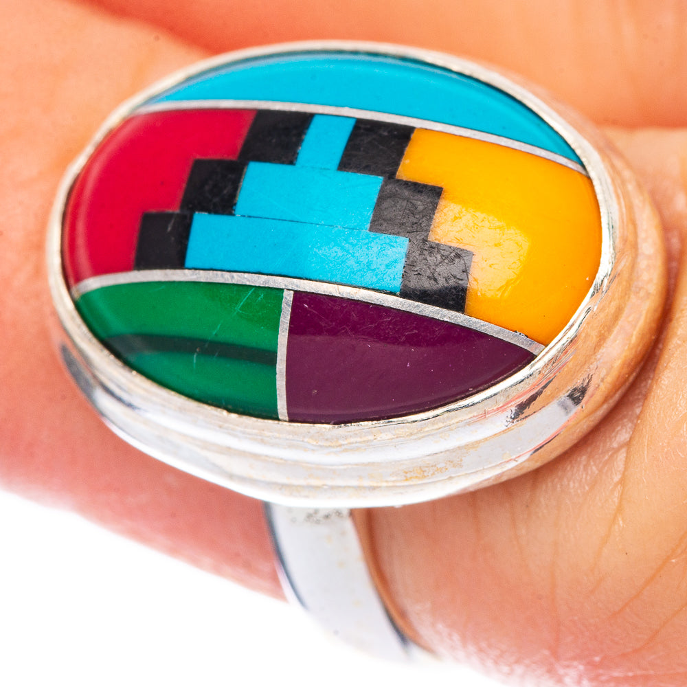 Turquiose Inlay Ring Size 5 (925 Sterling Silver) R1656