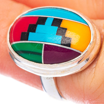 Turquiose Inlay Ring Size 5 (925 Sterling Silver) R1656
