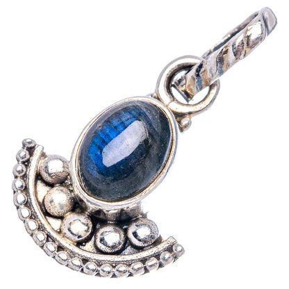 Dainty Labradorite Pendant 7/8" (.925 Sterling Silver)