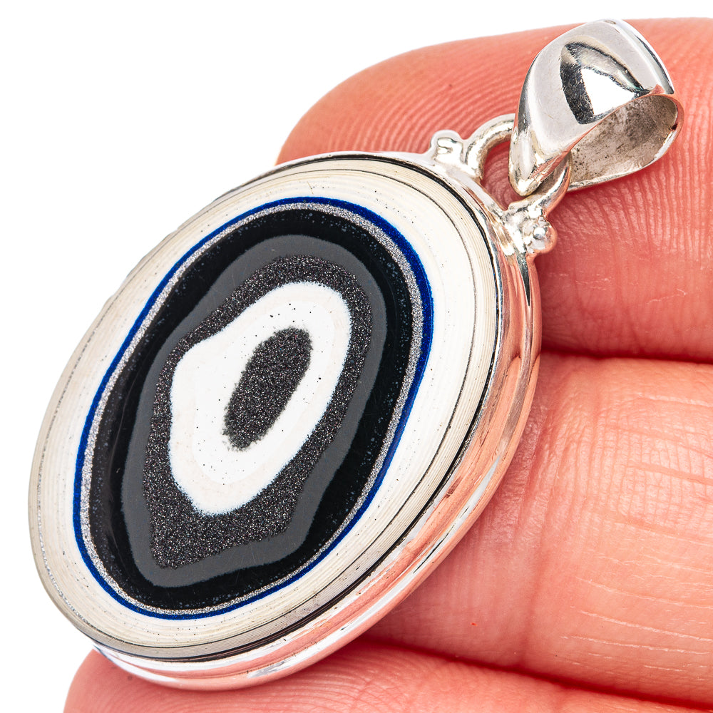 Rare Fordite Pendant 1 1/2" (925 Sterling Silver) P39979