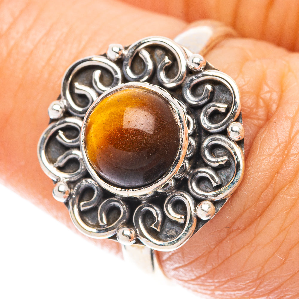 Tiger Eye Ring Size 6.75 (925 Sterling Silver) R5636