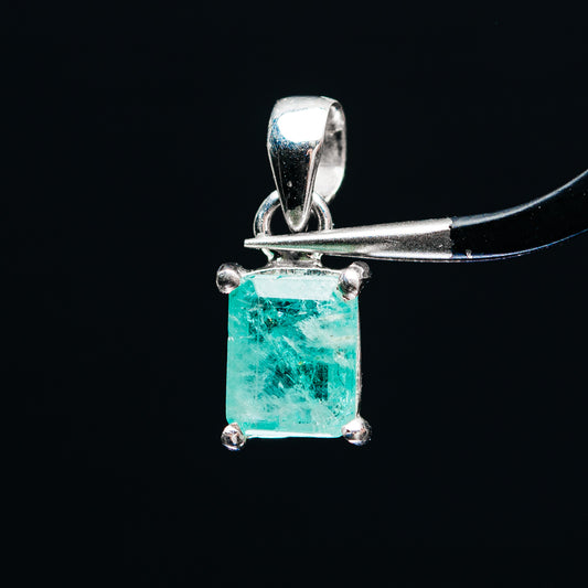 Premium Faceted Zambian Emerald Pendant 3/4" (.925 Sterling Silver)