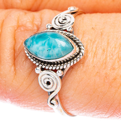 Rare Larimar Dainty Ring Size 9.5 (925 Sterling Silver) R147126