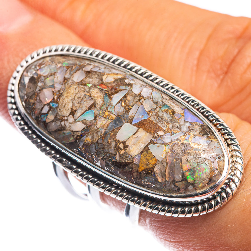 Large Brecciated Ethiopian Opal Ring Size 5.75 (925 Sterling Silver) R144175