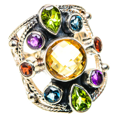 Signature Citrine, Peridot, Amethyst, Blue Topaz, Garnet Ring Size 8 (925 Sterling Silver) RING138277
